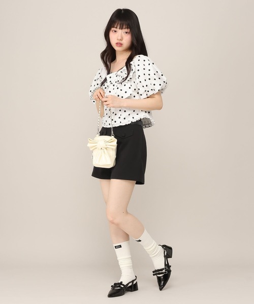 Heather(ヘザー)の「リボンモチーフブラウス(半袖) 1051935(シャツ/ブラウス・レディース・ブルー/オフホワイト/ドット・FREE)」の13枚目の写真