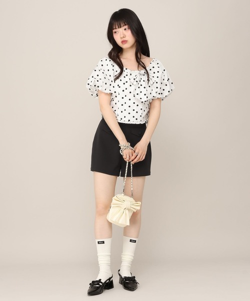 Heather(ヘザー)の「リボンモチーフブラウス(半袖) 1051935(シャツ/ブラウス・レディース・ブルー/オフホワイト/ドット・FREE)」の15枚目の写真