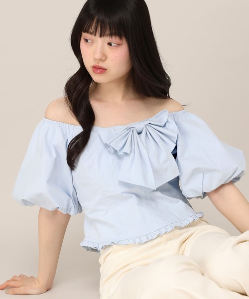 Heather(ヘザー)の「リボンモチーフブラウス(半袖) 1051935(シャツ/ブラウス・レディース・ブルー/オフホワイト/ドット・FREE)」の17枚目の写真