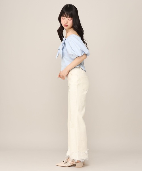Heather(ヘザー)の「リボンモチーフブラウス(半袖) 1051935(シャツ/ブラウス・レディース・ブルー/オフホワイト/ドット・FREE)」の19枚目の写真