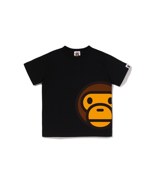 A BATHING APE(アベイシングエイプ)の「SIDE BIG MILO TEE(Tシャツ/カットソー・キッズ・ブラック/ホワイト・140/100/130/120/110)」の2枚目の写真