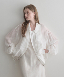 stripe summer kara wind Jacket (white)