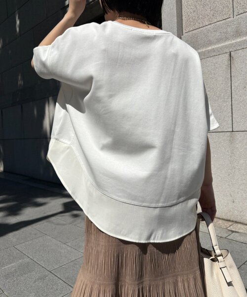 Jena espace merveilleux(ジェナ エスパスメルヴェイユ)の「サークル切替カットソー(Tシャツ/カットソー・レディース・オフホワイト/チャコールグレー・FREE)」の5枚目の写真