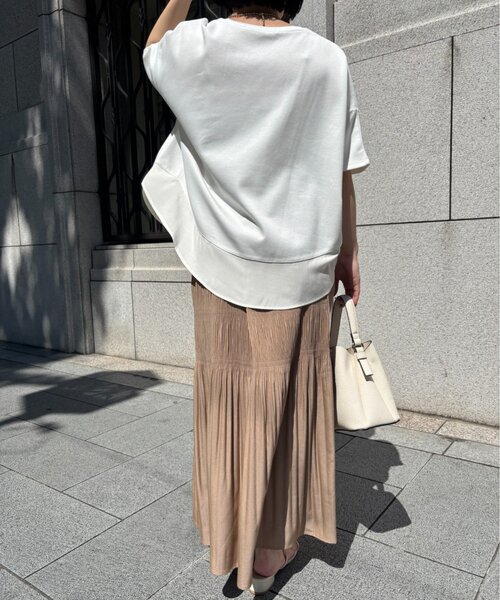 Jena espace merveilleux(ジェナ エスパスメルヴェイユ)の「サークル切替カットソー(Tシャツ/カットソー・レディース・オフホワイト/チャコールグレー・FREE)」の6枚目の写真