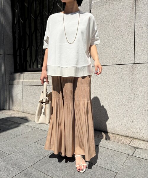 Jena espace merveilleux(ジェナ エスパスメルヴェイユ)の「サークル切替カットソー(Tシャツ/カットソー・レディース・オフホワイト/チャコールグレー・FREE)」の15枚目の写真