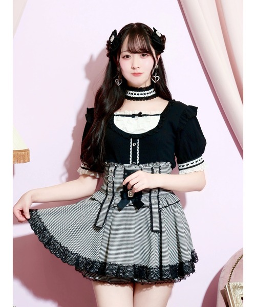 NOEMIE(ノエミー)の「チョーカー付きハートケーブルカットソー(Tシャツ/カットソー・レディース・サックスブルー/ブラック/ピンク/オフホワイト・M)」の3枚目の写真