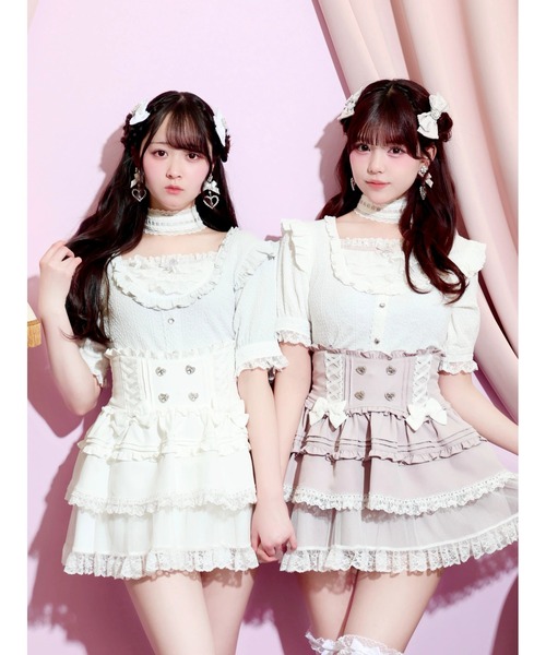 NOEMIE(ノエミー)の「チョーカー付きハートケーブルカットソー(Tシャツ/カットソー・レディース・サックスブルー/ブラック/ピンク/オフホワイト・M)」の5枚目の写真