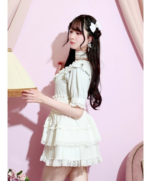 NOEMIE(ノエミー)の「チョーカー付きハートケーブルカットソー(Tシャツ/カットソー・レディース・サックスブルー/ブラック/ピンク/オフホワイト・M)」の9枚目の写真
