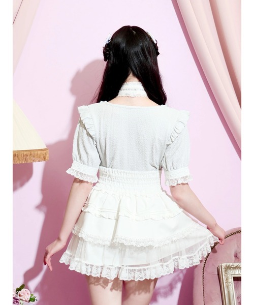NOEMIE(ノエミー)の「チョーカー付きハートケーブルカットソー(Tシャツ/カットソー・レディース・サックスブルー/ブラック/ピンク/オフホワイト・M)」の10枚目の写真