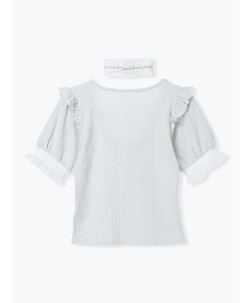 NOEMIE(ノエミー)の「チョーカー付きハートケーブルカットソー(Tシャツ/カットソー・レディース・サックスブルー/ブラック/ピンク/オフホワイト・M)」の22枚目の写真