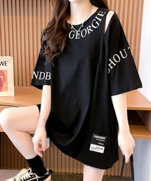 肩見せデザインで抜け感プラス！ゆるっと着こなせるショルダーオープンロングTシャツ