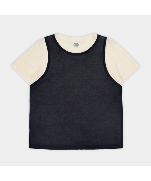 PIGMENT(ピグメント)の「バックラインクロス配色ニット (TDSW260317)(ニット/セーター・レディース・ブラウン/アイボリー・FREE)」の2枚目の写真
