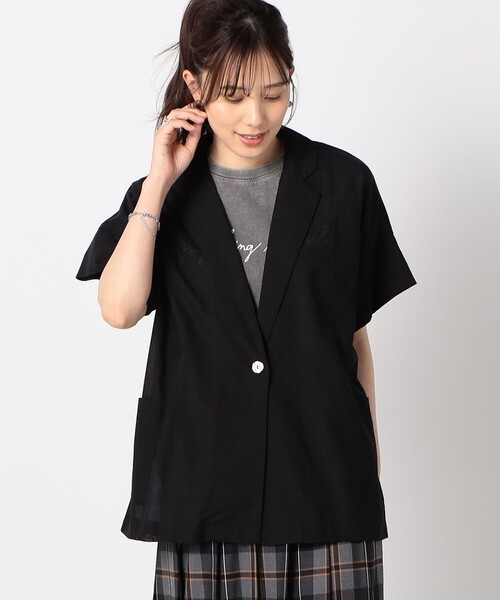 Grand PARK（グランドパーク）の「スシボイル　半袖ジャケット（その他アウター・レディース・ブラウン/ブラック/ホワイト・FREE）」の2枚目の写真