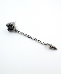 BIZARRE（ビザール）の「Bizarre ビザール スパイクドロップロングシルバーピアス（BLACK）（ピアス（片耳用））」