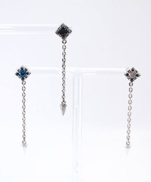 bizarre(ビザール)の「Bizarre ビザール スパイクドロップロングシルバーピアス(BLACK)(ピアス(片耳用)・レディース・ブラック・FREE)」の3枚目の写真
