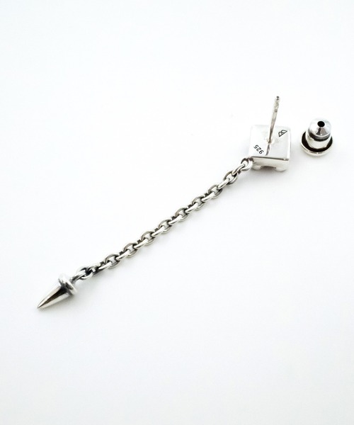 bizarre(ビザール)の「Bizarre ビザール スパイクドロップロングシルバーピアス(BLACK)(ピアス(片耳用)・レディース・ブラック・FREE)」の2枚目の写真