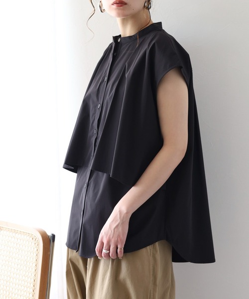 hunch(ハンチ)の「hunch 接触冷感 ノースリーブブラウス(シャツ/ブラウス・レディース・ブラック/ライトグレー/ブルー・FREE)」の4枚目の写真