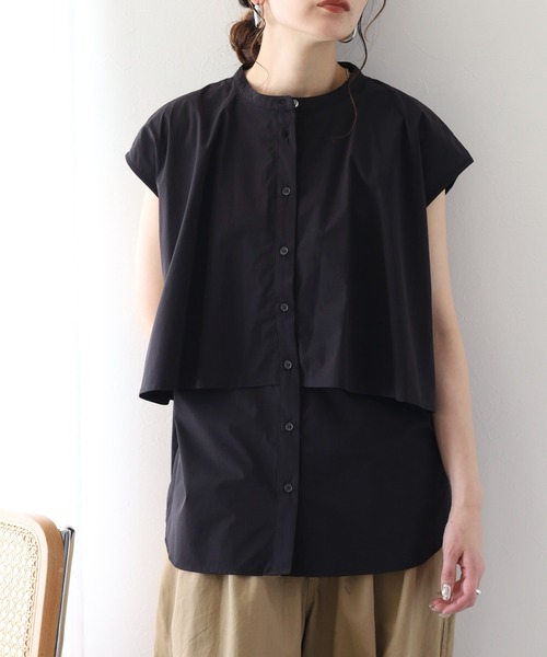 hunch(ハンチ)の「hunch 接触冷感 ノースリーブブラウス(シャツ/ブラウス・レディース・ブラック/ライトグレー/ブルー・FREE)」の5枚目の写真