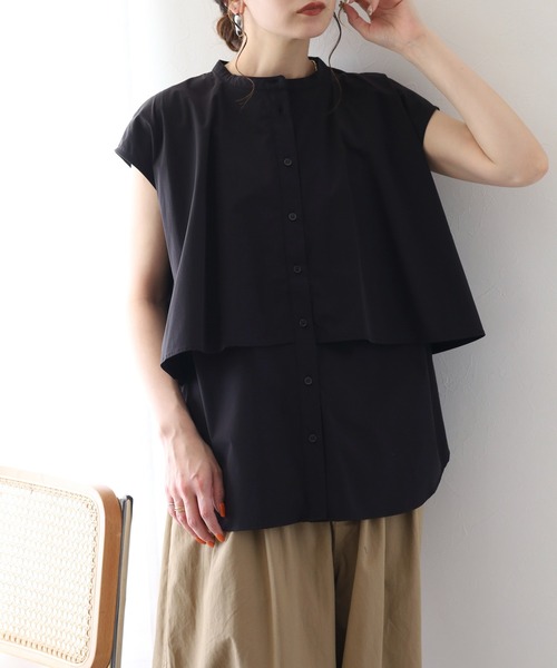 hunch(ハンチ)の「hunch 接触冷感 ノースリーブブラウス(シャツ/ブラウス・レディース・ブラック/ライトグレー/ブルー・FREE)」の6枚目の写真