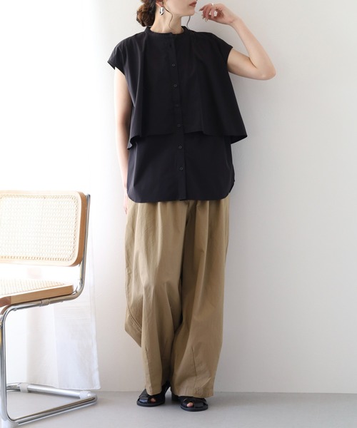 hunch(ハンチ)の「hunch 接触冷感 ノースリーブブラウス(シャツ/ブラウス・レディース・ブラック/ライトグレー/ブルー・FREE)」の9枚目の写真