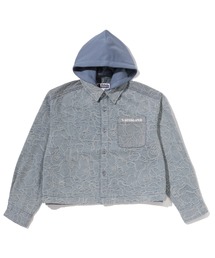 A BATHING APE | LINE CAMO DENIM HOODED CROPPED SHIRT(シャツ/ブラウス)