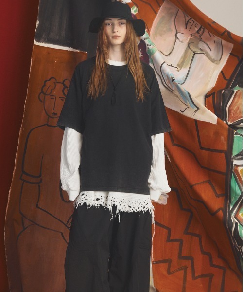 MAISON SPECIAL(メゾンスペシャル)の「《UNISEX》Cold-Dye Prime-Over Crew Neck Short Sleeve T-Shirt/コールドダイプライムオーバークルーネックTシャツ【MAISON SPECIAL/メゾンスペシャル】(Tシャツ/カットソー・メンズ・グレイッシュベージュ/ブラック・0/1/2)」の8枚目の写真
