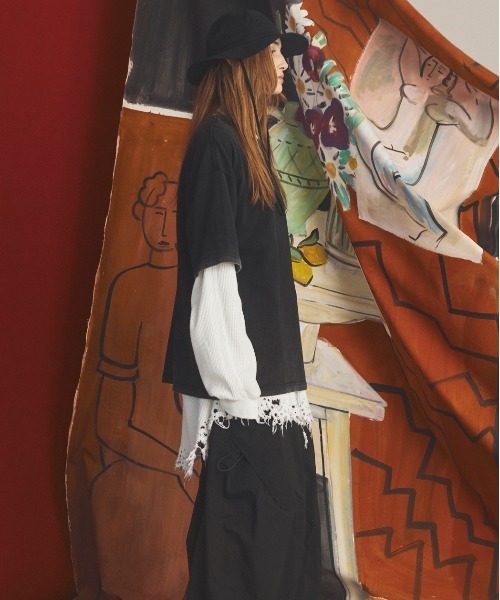 MAISON SPECIAL(メゾンスペシャル)の「《UNISEX》Cold-Dye Prime-Over Crew Neck Short Sleeve T-Shirt/コールドダイプライムオーバークルーネックTシャツ【MAISON SPECIAL/メゾンスペシャル】(Tシャツ/カットソー・メンズ・グレイッシュベージュ/ブラック・0/1/2)」の9枚目の写真