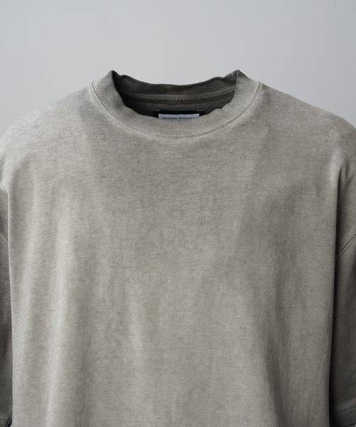 MAISON SPECIAL(メゾンスペシャル)の「《UNISEX》Cold-Dye Prime-Over Crew Neck Short Sleeve T-Shirt/コールドダイプライムオーバークルーネックTシャツ【MAISON SPECIAL/メゾンスペシャル】(Tシャツ/カットソー・メンズ・グレイッシュベージュ/ブラック・0/1/2)」の15枚目の写真
