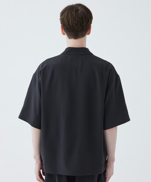 PUBLIC TOKYO(パブリックトウキョウ)の「【セットアップ可】TRIXIONウーリーシャツブルゾンショートスリーブ /半袖/夏服/ウォッシャブル/防シワ/大人気/セットアップ(シャツ/ブラウス・メンズ・ベージュ/オリーブ/ブラック・1/2)」の8枚目の写真