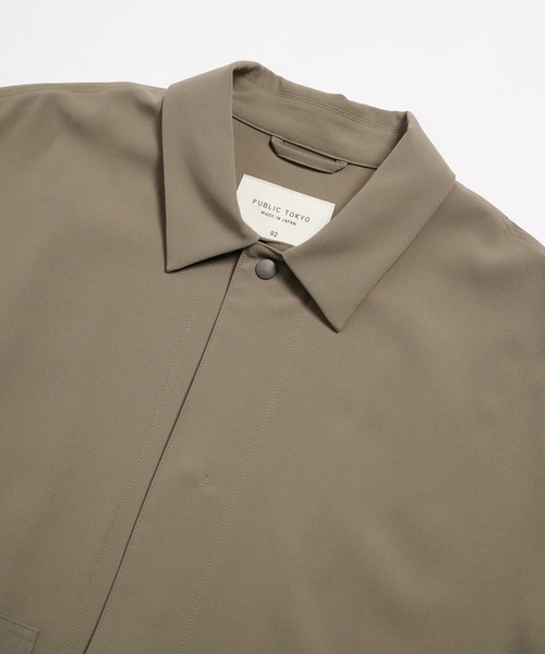 PUBLIC TOKYO(パブリックトウキョウ)の「【セットアップ可】TRIXIONウーリーシャツブルゾンショートスリーブ /半袖/夏服/ウォッシャブル/防シワ/大人気/セットアップ(シャツ/ブラウス・メンズ・ベージュ/オリーブ/ブラック・1/2)」の9枚目の写真