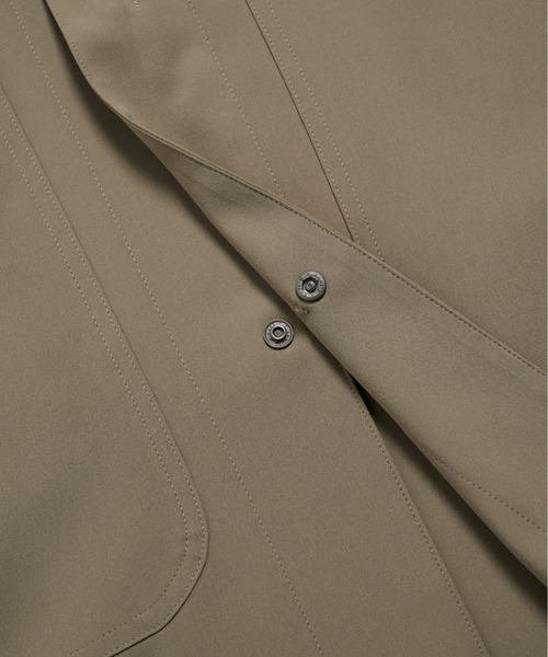 PUBLIC TOKYO(パブリックトウキョウ)の「【セットアップ可】TRIXIONウーリーシャツブルゾンショートスリーブ /半袖/夏服/ウォッシャブル/防シワ/大人気/セットアップ(シャツ/ブラウス・メンズ・ベージュ/オリーブ/ブラック・1/2)」の11枚目の写真