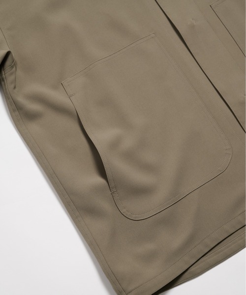 PUBLIC TOKYO(パブリックトウキョウ)の「【セットアップ可】TRIXIONウーリーシャツブルゾンショートスリーブ /半袖/夏服/ウォッシャブル/防シワ/大人気/セットアップ(シャツ/ブラウス・メンズ・ベージュ/オリーブ/ブラック・1/2)」の13枚目の写真