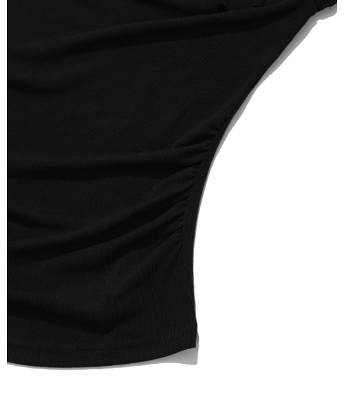MOAA(モア)の「ショルダーリボンドレープシャーリングTシャツ(Tシャツ/カットソー・レディース・スカイブルー/ホワイト/ブラック・MEDIUM/SMALL)」の11枚目の写真