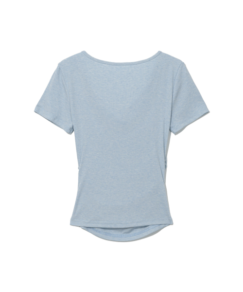 MOAA(モア)の「ショルダーリボンドレープシャーリングTシャツ(Tシャツ/カットソー・レディース・スカイブルー/ホワイト/ブラック・MEDIUM/SMALL)」の17枚目の写真