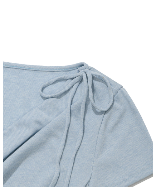 MOAA(モア)の「ショルダーリボンドレープシャーリングTシャツ(Tシャツ/カットソー・レディース・スカイブルー/ホワイト/ブラック・MEDIUM/SMALL)」の18枚目の写真