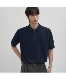WORK ON BODY OFF（ワークオンボディオフ）の「ヌーベルセミオーバーフィットコットンピケ半袖Tシャツ[ネイビー]（ポロシャツ）」