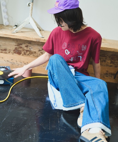 common gull products.(コモンガルプロダクツ)の「ぬるくゆるいcommon gull products. tee(Tシャツ/カットソー・レディース・アイボリー/ボルドー/マスタード・SMALL/MEDIUM/LARGE)」の5枚目の写真