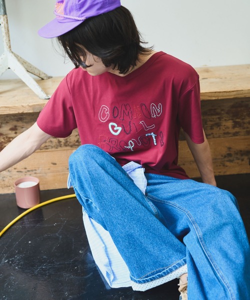 common gull products.(コモンガルプロダクツ)の「ぬるくゆるいcommon gull products. tee(Tシャツ/カットソー・レディース・アイボリー/ボルドー/マスタード・SMALL/MEDIUM/LARGE)」の6枚目の写真
