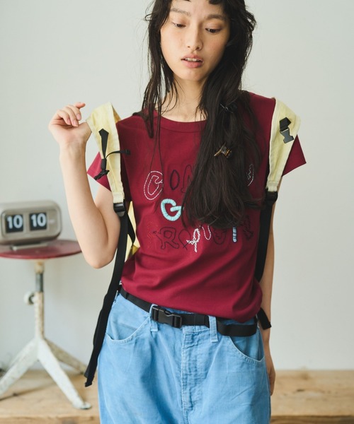 common gull products.(コモンガルプロダクツ)の「ぬるくゆるいcommon gull products. tee(Tシャツ/カットソー・レディース・アイボリー/ボルドー/マスタード・SMALL/MEDIUM/LARGE)」の19枚目の写真
