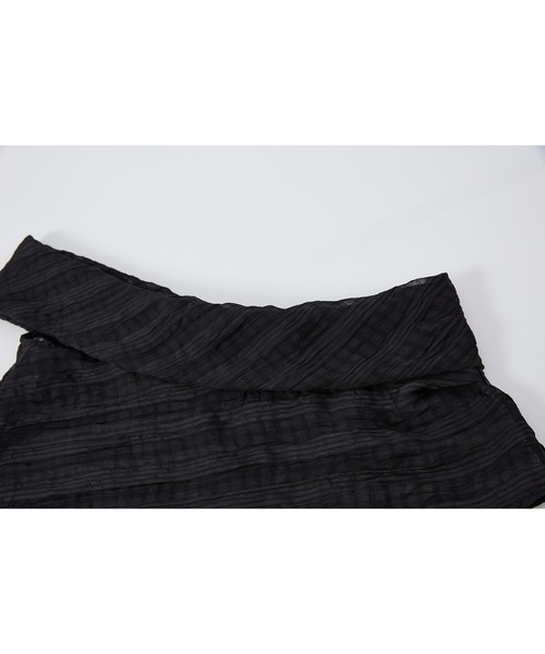 tageechita(タジチタ)の「【tageechita】シアーチェックワンショルダートップス(シャツ/ブラウス・レディース・ブラック/ブラウン・M/S/L)」の6枚目の写真