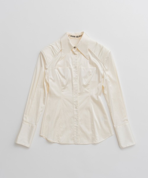 PRANK PROJECT(プランクプロジェクト)の「【2026Autumn Pre-Order】ロングポイントカラーシャツ / Long Point Collar Shirt(シャツ/ブラウス・レディース・ブラウン/ホワイト・FREE)」の17枚目の写真