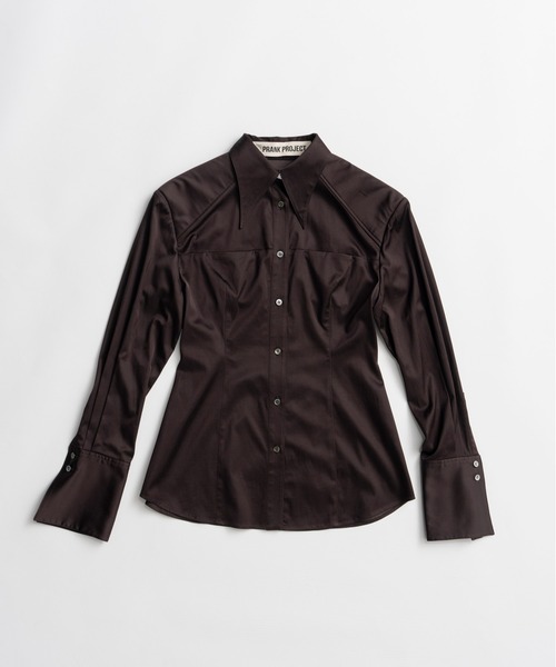PRANK PROJECT(プランクプロジェクト)の「【2026Autumn Pre-Order】ロングポイントカラーシャツ / Long Point Collar Shirt(シャツ/ブラウス・レディース・ブラウン/ホワイト・FREE)」の18枚目の写真