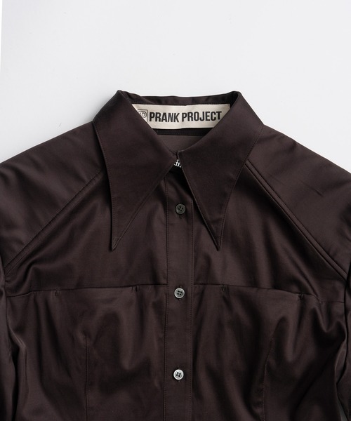 PRANK PROJECT(プランクプロジェクト)の「【2026Autumn Pre-Order】ロングポイントカラーシャツ / Long Point Collar Shirt(シャツ/ブラウス・レディース・ブラウン/ホワイト・FREE)」の20枚目の写真