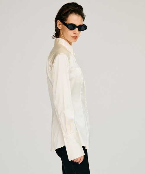 PRANK PROJECT(プランクプロジェクト)の「【2026Autumn Pre-Order】ロングポイントカラーシャツ / Long Point Collar Shirt(シャツ/ブラウス・レディース・ブラウン/ホワイト・FREE)」の16枚目の写真
