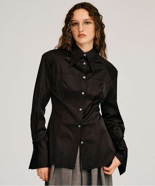 PRANK PROJECT(プランクプロジェクト)の「【2026Autumn Pre-Order】ロングポイントカラーシャツ / Long Point Collar Shirt(シャツ/ブラウス・レディース・ブラウン/ホワイト・FREE)」の10枚目の写真