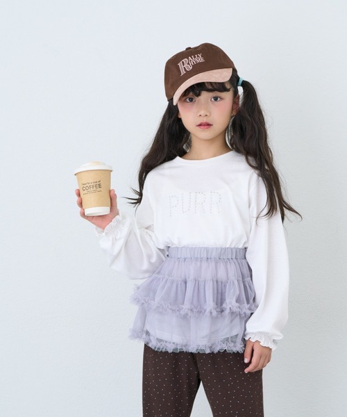 CIAOPANIC TYPY(チャオパニックティピー)の「【KIDS】ZO限星スタッズロゴサイドギャザーロンTEE(Tシャツ/カットソー・キッズ・ブラック/ピンク/ホワイト・150/130/110)」の17枚目の写真
