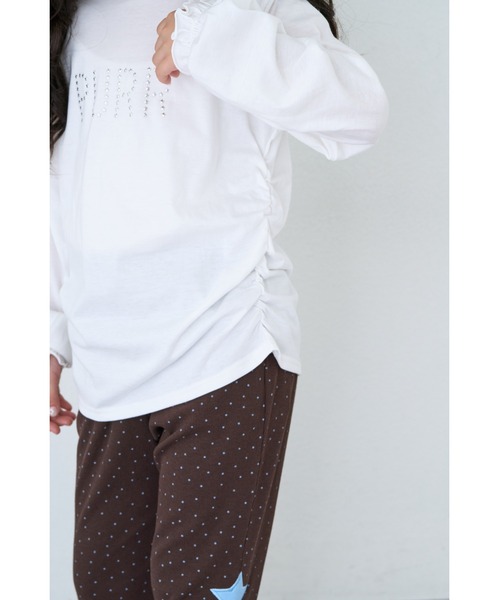 CIAOPANIC TYPY(チャオパニックティピー)の「【KIDS】ZO限星スタッズロゴサイドギャザーロンTEE(Tシャツ/カットソー・キッズ・ブラック/ピンク/ホワイト・150/130/110)」の21枚目の写真
