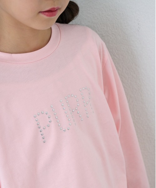 CIAOPANIC TYPY(チャオパニックティピー)の「【KIDS】ZO限星スタッズロゴサイドギャザーロンTEE(Tシャツ/カットソー・キッズ・ブラック/ピンク/ホワイト・150/130/110)」の5枚目の写真