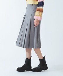 プリーツ ミディ スカート