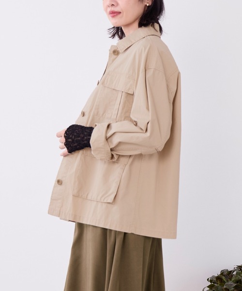 MICA&DEAL(マイカ&ディール)の「バイオウォッシュミリタリーシャツジャケット(ミリタリージャケット・レディース・ベージュ/カーキ・FREE)」の14枚目の写真
